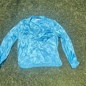Top shop perfect blue size 4 silk shirt